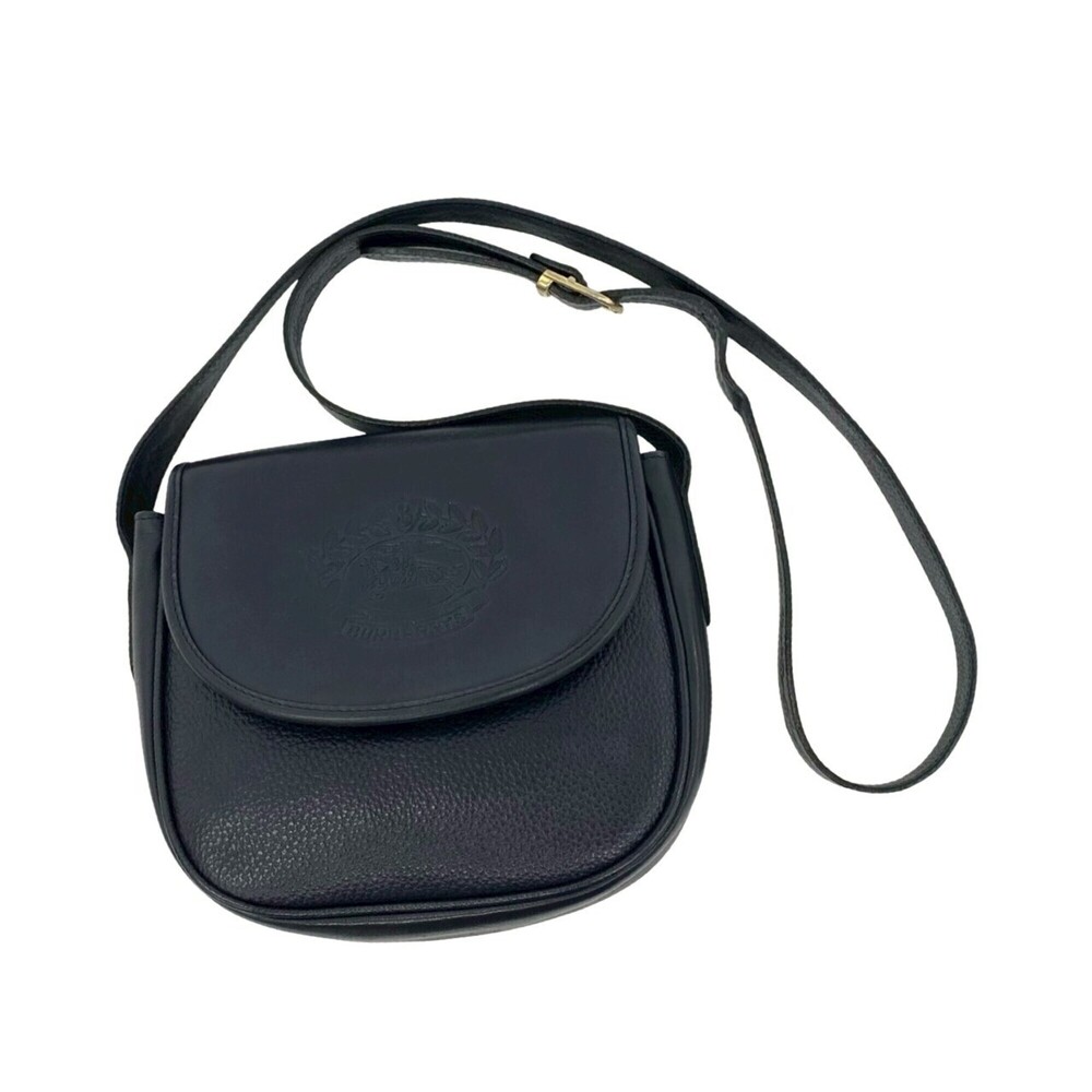 Burberrys Vintage Shadow Horse Logo Nova Check Leather Mini Shoulder Bag/Saco...